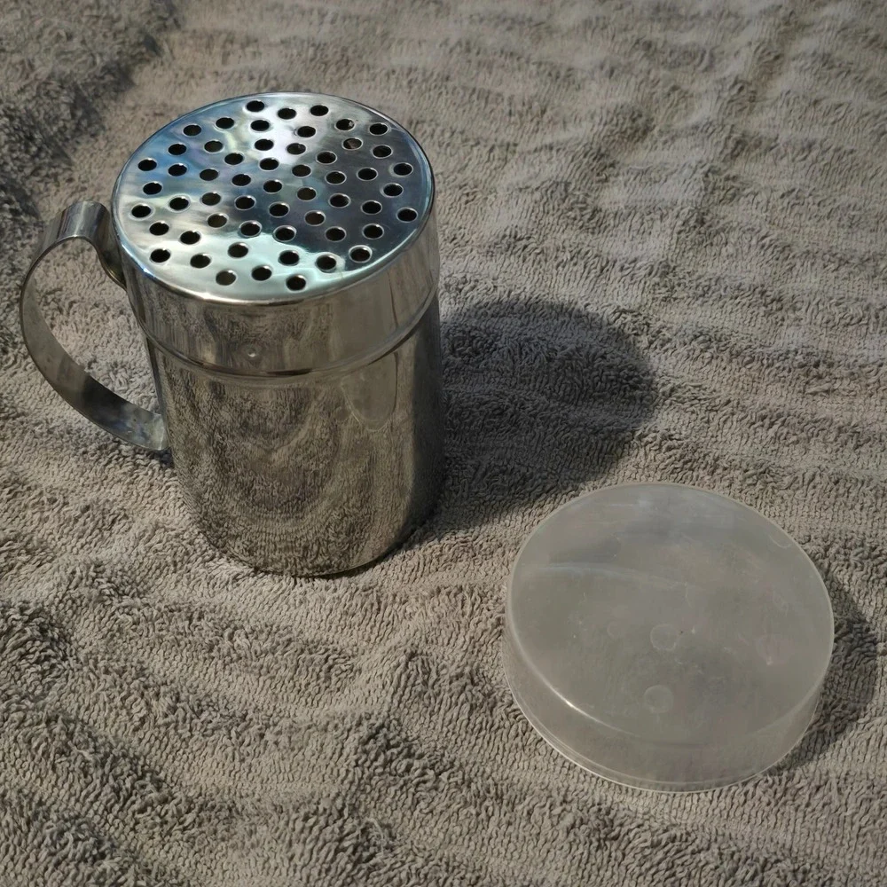 Kitchen 10oz Powdered Sugar Shaker Silver Industrial Stainless Steel Dredger